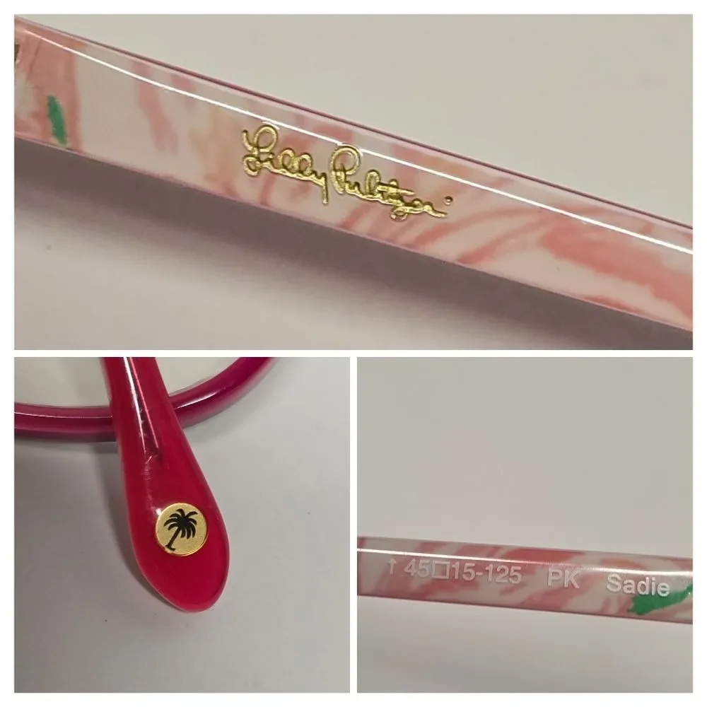 Lilly Pulitzer Girls Pink Burgundy Eyeglasses Frames 45-15-125